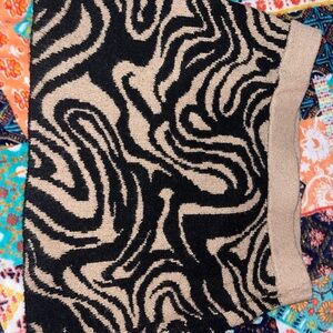 BP Black and Tan Patterned Skirt